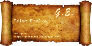 Geisz Etelka névjegykártya